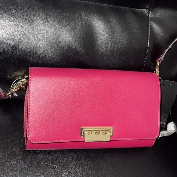 Women’s Leather Handbag ZAC Zac Posen Earthette Convertible Wallet Red Crossbody - Picture 5 of 7